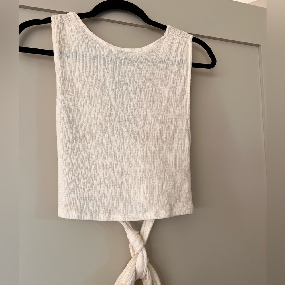 Zara White Wrap Crop Top - Picture 4 of 4